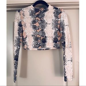 Boohoo Snake Print Crop Top
